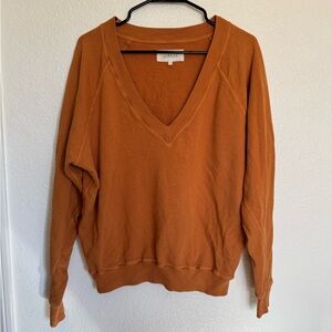 THE GREAT. Brown V-Neck Sweater Size Small